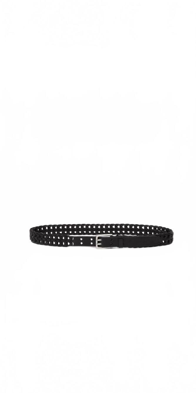 NEW RAG & BONE women's mini woven belt in black